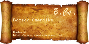 Boczor Csendike névjegykártya